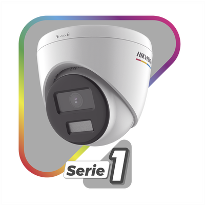 Turret IP 4 Megapixel / ACUSENSE Lite (Detección de Movimiento en Humanos y Vehículos)  / Lente 2.8 mm / Luz Blanca 30 mts / Imagen a Color 24/7 / Exterior IP67 /  WDR 120 dB / PoE / ONVIF