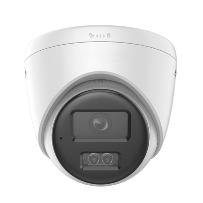 [Dual Light] Turret IP 8 Megapixel (4K) / Lente 2.8 mm / 30 mts IR + 30 mts Luz Blanca / Micrófono Integrado / ACUSENSE Lite / Exterior IP67 / H.265 / PoE / ONVIF / Micro SD