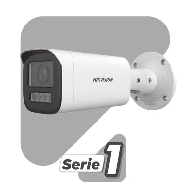 Bala IP 4 Megapíxel / Lente Motorizado 2.8 a 12 mm / Dual Light (50 mts IR + 50 mts Luz Blanca) / ACUSENSE Lite / Microfono Integrado / Exterior IP67 / WDR 120 dB / PoE / ONVIF / Micro SD