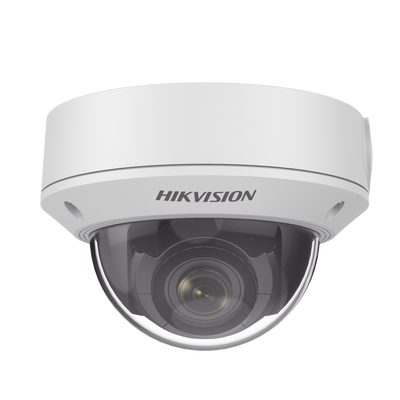 Domo IP 4 Megapixel / Lente Mot. 2.8 - 12 mm / 30 mts IR / H.265+ / Exterior IP67 / IK10 / WDR 120 dB / Metal / PoE / ONVIF / Micro SD