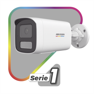 [Dual Light + ColorVu] Bala IP 2 Megapixel / Lente 4 mm / 50 mts IR + 50 mts Luz Blanca / Micrófono Integrado / ACUSENSE Lite / Exterior IP67 / WDR 120 dB / PoE / Micro SD / ONVIF