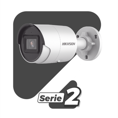 Bala IP 4 Megapixel / Lente 2.8 mm / 40 mts IR EXIR / Exterior IP67 / WDR 120 dB / PoE / Micrófono Integrado / ACUSENSE (Evita Falsas Alarmas) / Metal  / MicroSD / ONVIF / ACUSEARCH