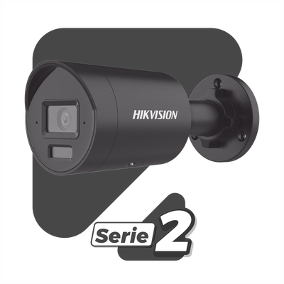 [Dual Light + 2 Micrófonos Integrados] Bala IP 4 Megapixel / Color Negro / Lente 2.8 mm / 40 mts Luz Blanca + 40 mts IR / ACUSENSE / Exterior IP67 / WDR 120 dB / PoE / ONVIF / Micro SD / Metal / ACUSEARCH