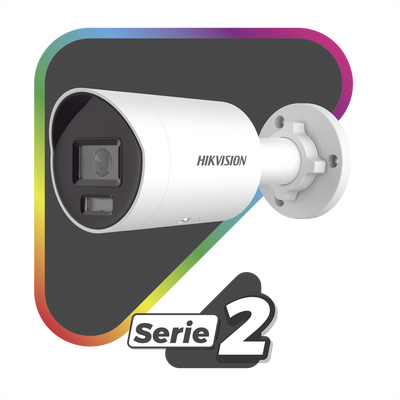 [Dual Light + ColorVu] Bala IP 4 Megapixel / Lente 2.8 mm / 40 mts IR + 40 mts Luz Blanca /  Microfono Integrado / Exterior IP67 /   WDR 130 dB / Videoanaliticos (Filtro de Falsas Alarmas) / Captura Facial /  PoE / ACUSEARCH