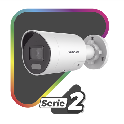 [Dual Light + ColorVu] Bala IP 8 Megapixel (4K) / Lente 2.8 mm / 40 mts IR + 40 mts Luz Blanca / Exterior IP67 / Luz Intermitente y Alerta de Audio / Micrófono Integrado / ACUSENSE (Filtro de Falsas Alarmas) / Metal / ACUSEARCH