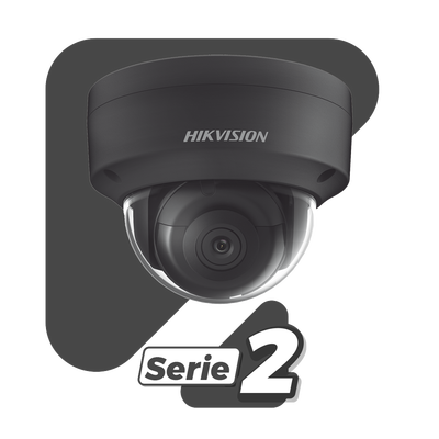 Domo IP 4 Megapixel / Color Negro / Lente 2.8 mm / 30 mts IR EXIR / Exterior IP67 / IK10 /  WDR 120 dB / PoE / ACUSENSE (Evita Falsas Alarmas) / Entrada y Salida de Audio y Alarma / MicroSD / ONVIF / ACUSEARCH