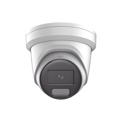 [Dual Light + ColorVu] Turret IP 4 Megapixel / Lente 2.8 mm / 40 mts IR + 40 mts Luz Blanca /  Microfono Integrado  / Exterior IP67 /   WDR 130 dB / Videoanaliticos (Filtro de Falsas Alarmas) / Captura Facial / ACUSEARCH