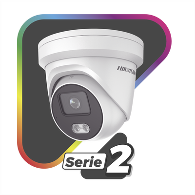 Turret IP 4 Megapixel / Imagen a Color 24/7 / Lente 4 mm / Luz Blanca 30 mts / WDR 130 dB / Exterior IP67 / Micrófono Integrado / Captura Facial / Videoanaliticos (Filtro de Falsas Alarmas) / Metal / MicroSD