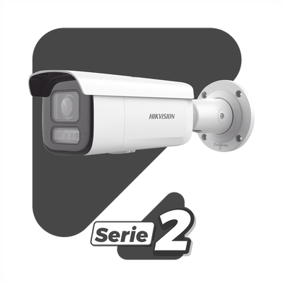 [Dual Light + 2 Micrófonos Integrados] Bala IP 2 Megapixel / Lente Mot. 2.8 a 12 mm / 60 mts Luz Blanca + 60 mts IR / ACUSENSE / Exterior IP67 / IK10 / WDR 120 dB / PoE+ / ONVIF / Alarmas I/O / Micro SD / Metal / ACUSEARCH