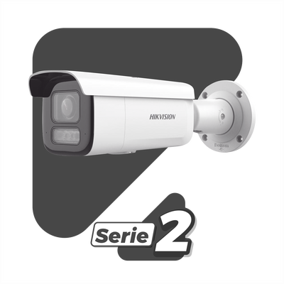 [Dual Light + 2 Micrófonos Integrados] Bala IP 2 Megapixel / Lente Mot. 2.8 a 12 mm / 60 mts Luz Blanca + 60 mts IR / ACUSENSE / Exterior IP67 / IK10 / WDR 120 dB / PoE+ / ONVIF / Alarmas I/O / Micro SD / Metal / ACUSEARCH