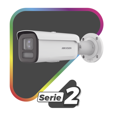 [Dual Light + ColorVu] Bala IP 4 Megapixel / Lente 2.8 - 12 mm /60 mts IR + 60 mts Luz Blanca / WDR 130 dB / Exterior IP67 / Captura Facial / Videoanaliticos (Filtro de Falsas Alarmas) / MicroSD / ACUSEARCH