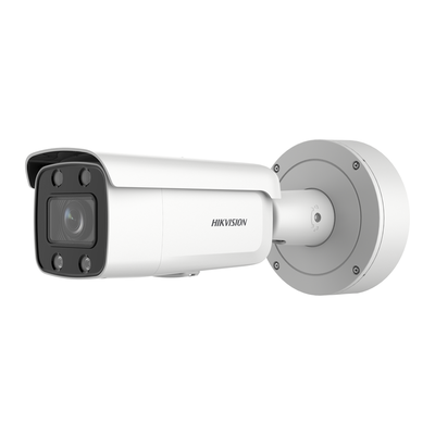 Bullet IP 4 Megapixel / Imagen a Color 24/7 / Lente 3.6 - 9 mm / Luz Blanca 60 mts / WDR 130 dB / Exterior IP67 / Captura Facial / Videoanaliticos (Filtro de Falsas Alarmas) / MicroSD / ACUSEARCH