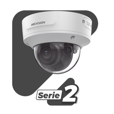 Domo IP 2 Megapixel / Lente Mot. 2.8 a 12 mm / 40 mts IR EXIR /Exterior IP67 / IK10 / WDR 120 dB / PoE / ACUSENSE (Evita Falsas Alarmas) / Entrada y Salida de Audio y Alarma / MicroSD / ONVIF / ACUSEARCH