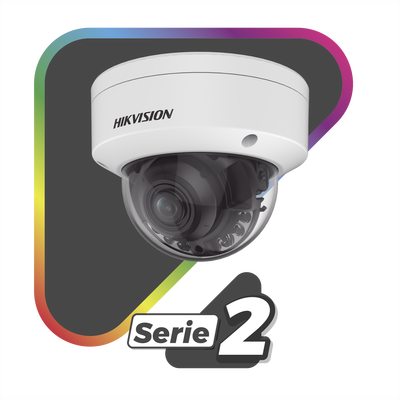 [Dual Light + ColorVu] Domo IP 4 Megapixel / Lente 3.6 - 9 mm / 40 mts IR + 40 mts Luz Blanca / WDR 130 dB / Exterior IP67 / IK10 / Captura Facial / Videoanaliticos (Filtro de Falsas Alarmas) / MicroSD