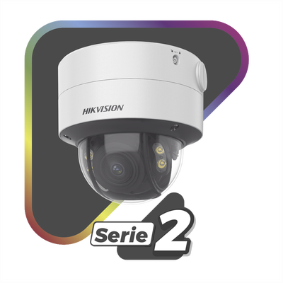 Domo IP 4 Megapixel  Lente 2.8 a 12 mm / Imagen a Color 24/7 (ColorVu) / 40 mts Luz Blanca / WDR 130 dB / Exterior IP67 / IK10 / Captura Facial / ACUSENSE / Micro SD / ACUSEARCH