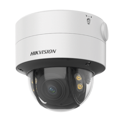 Domo IP 4 Megapixel  Lente 2.8 a 12 mm / Imagen a Color 24/7 (ColorVu) / 40 mts Luz Blanca / WDR 130 dB / Exterior IP67 / IK10 / Captura Facial / ACUSENSE / Micro SD / ACUSEARCH