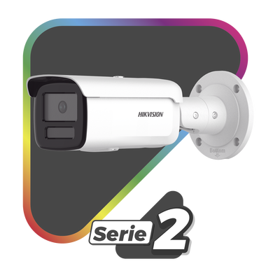 [Dual Light + ColorVu] Bala IP 4 Megapixel / Lente 4 mm / 60 mts IR + 60 mts Luz Blanca / Exterior IP67 /   WDR 130 dB / Videoanaliticos (Filtro de Falsas Alarmas) / Captura Facial / ACUSEARCH