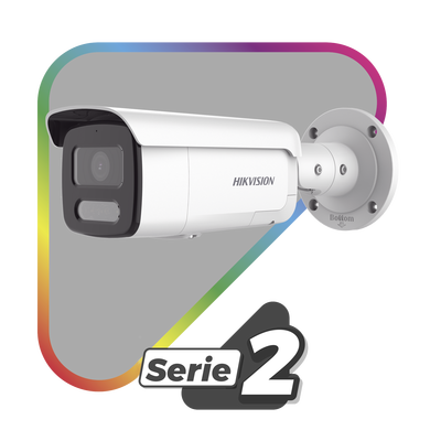 [Dual Light + ColorVu] Bala IP 4 Megapixel / Lente 4 mm / 60 mts IR + 60 mts Luz Blanca / Exterior IP67 / Luz Intermitente y Alerta de Audio / Videoanaliticos (Filtro de Falsas Alarmas) / PoE / WDR 130 dB / Captura Facial  /  ACUSEARCH