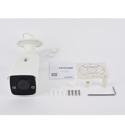 Bala IP 4 Megapixel / Imagen a Color 24/7 / PoE / Lente 4 mm / Luz Blanca 60 mts / Exterior IP67 / WDR 130 dB / Captura Facial  / Videoanaliticos (Filtro de Falsas Alarmas) / MicroSD