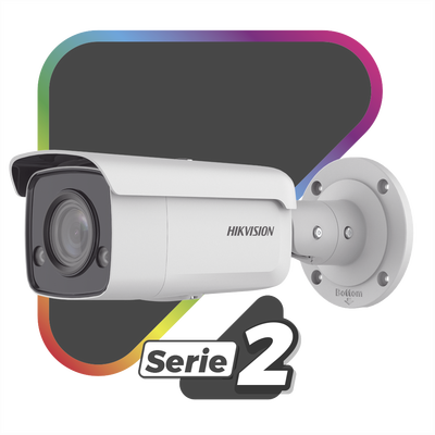 Bala IP 4 Megapixel / Imagen a Color 24/7 / PoE / Lente 4 mm / Luz Blanca 60 mts / Exterior IP67 / WDR 130 dB / Captura Facial  / Videoanaliticos (Filtro de Falsas Alarmas) / MicroSD