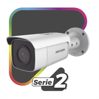 Bala IP 8 Megapixel / Filtro de Falsas Alarmas / Lente 2.8 mm / 60 mts IR EXIR / Exterior IP67 / Sirena y Luz Integrado / Micrófono Integrado / Entrada y Salida de Audio y Alarmas / MicroSD / ACUSEARCH