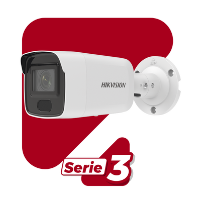 Bala IP 6 Megapixel / Lente 2.8 mm / 40 mts IR / Exterior IP67 / PoE / ACUSENSE / DARKFIGHTER / Alarmas y Audio I/O / ONVIF / Micro SD / 4 Analíticos: AcuSense, Deteccion Facial, Conteo de Personas por Cruce y Zona