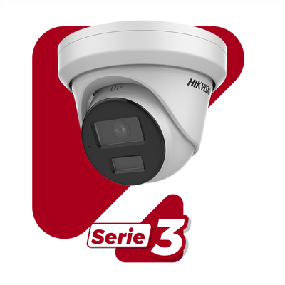 Turret IP 4 Megapixel / Lente 2.8 mm / 40 mts IR / Exterior IP67 / DARKFIGHTER / Audio y Alarma I/O / PoE / ONVIF / Micro SD / 4 Analíticos: AcuSense, Deteccion Facial, Conteo de Personas por Cruce y Zona