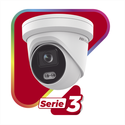 Turret IP 4 Megapixel / Imagen a color 24/7 / Lente 2.8 mm / Luz Blanca 40 mts / Exterior IP67 / Micrófono Integrado / WDR 120 dB / Audio y Alarma / Onvif