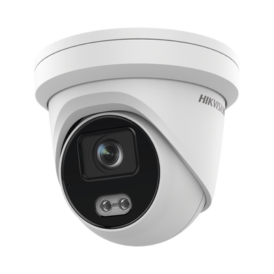 Turret IP 4 Megapixel / Imagen a color 24/7 / Lente 2.8 mm / Luz Blanca 40 mts / Exterior IP67 / Micrófono Integrado / WDR 120 dB / Audio y Alarma / Onvif