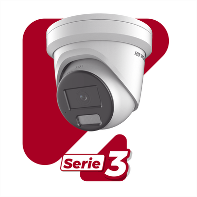 Turret IP 8 Megapixel (4K) / Lente 2.8 mm / Dual Light (40 mts IR + 40 mts Luz Blanca) / DARKFIGHTER S / Exterior IP67 / Microfono Integrado / WDR 130 dB / 4 Analíticos: AcuSense, Deteccion Facial, Conteo de Personas por Cruce y Zona