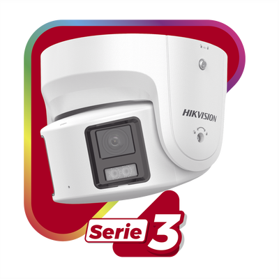 [ PROTECCIÓN ACTIVA ] Turret IP Panorámica 8 Megapixel / 180° / Imagen a Color 24/7 / PoE / WDR 130° / IP67 / ACUSENSE / Protección Activa (Luz Estroboscópica y Alarma Audible) / MicroSD