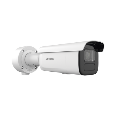 Bala IP 6 Megapixel / Lente Mot. 2.7 a 13.5 mm / 60 mts IR EXIR / Exterior IP67 / IK10 / DARKFIGHTER / PoE+ / Micro SD / Audio y Alarmas I/O / 4 Analíticos: AcuSense, Deteccion Facial, Conteo de Personas por Cruce y Zona