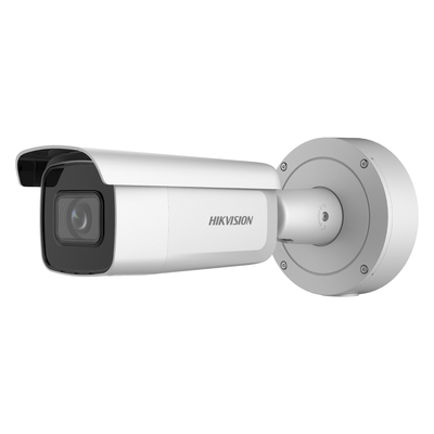 Bala IP 8 Megapixel (4K) / Lente Mot. 2.7 a 13.5 mm / 60 mts IR EXIR / Videoanalíticos / AcuSense / DarkFighter / Exterior IP66 / IK10 / WDR 120 dB / PoE+ / Entrada y salida de Audio y Alarmas