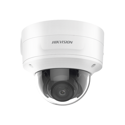 Domo IP 4 Megapixel / Lente Mot. 2.7 a 13.5 mm / 40 mts IR EXIR / Exterior IP66 / IK10 / DARKFIGHTER / Audio y Alarma I/O / PoE+ / ONVIF / Micro SD / 4 Analíticos: AcuSense, Deteccion Facial, Conteo de Personas por Cruce y Zona