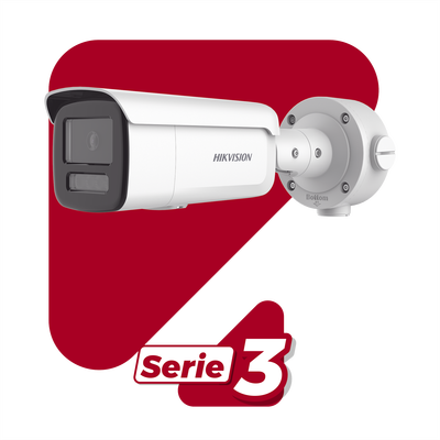 Bala IP 4 Megapixel / Lente 4 mm / Dual Light (60 mts IR + 60 mts Luz Blanca ) / Darkfighter S / Exterior IP67  / WDR 130 dB / 4 Analíticos: AcuSense, Deteccion Facial, Conteo de Personas por Cruce y Zona