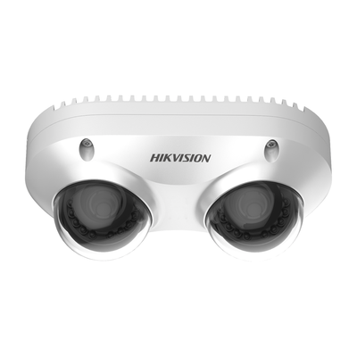 [TandeVu] PanoVu Series / Lente Dual de 5 Megapixel / 2 Lentes Fijos de 2.8 mm / Recomendado para Pasillos o Esquinas / IP67 / IK10 / PoE / WDR 120 dB / 10 mts IR / Entrada y Salida de Audio y Alarma / MicroSD