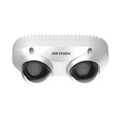 PanoVu Series / Lente Dual de 8 Megapixel (2 Lentes de 2.8 mm)  / IP67 / IK10 / PoE / WDR 120 dB / 10 mts IR / Entrada y Salida de Audio y Alarma / MicroSD