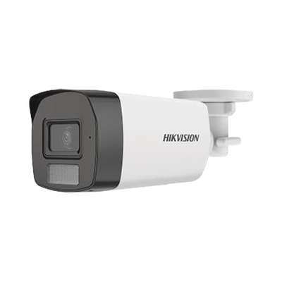 [Dual Light + ColorVu] Bala TURBOHD 3K (5 Megapixel) / Lente 2.8 mm / 40 mts IR + 40 mts Luz Blanca  / Gran Angular 104.5° / Exterior IP67 / Micrófono Integrado / dWDR / 4 Tecnologías