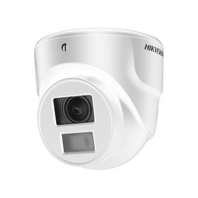 Ultra Mini Turret TURBO 2 Megapixel (1080p) / Gran Angular / Lente 2.8 mm / 20 mts IR EXIR / Exterior IP67 / 4 Tecnologías (TVI / AHD / CVBS) / dWDR / Color Blanco