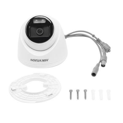 [ColorVu] Turret TURBOHD 3K (5 Megapixel) / Micrófono Integrado / Lente 3.6 mm / Imagen a Color 24/7 / 40 mts Luz Blanca / Exterior IP67 / dWDR / 4 Tecnologías