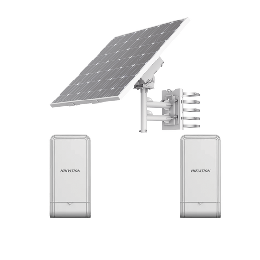 Kit Solar de Alimentación + 2 Puntos de Acceso (AP) / Panel Solar / Batería de Respaldo de Litio 360 Wh / 2 Salidas de 12 Vcd / Accesorios de Instalación / Uso en Exterior IP66