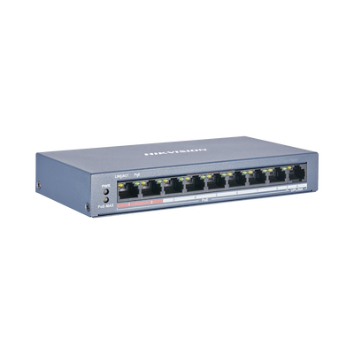 Switch PoE+ / No Administrable / 8 Puertos 10/100 Mbps PoE+ / 1 Puerto 100 Mbps Uplink / PoE hasta 250 metros / 60 W