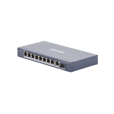 Switch PoE+ / No Administrable / 6 Puertos 10/100/1000 Mbps PoE+ / 2 Puertos 1000 PoE++(90 W) / 1 Puerto 1000 Mbps Uplink + 1 Puerto SFP / PoE hasta 250 Metros /  110 Watts