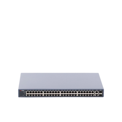 Switch PoE+ / Monitoreable / 48 Puertos 1000 Mbps PoE+ / 2 Puertos 1000 Mbps Uplink / 2 Puertos SFP / 470 Watts