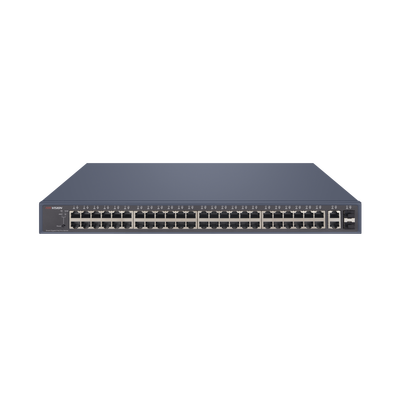 Switch PoE+ / Monitoreable / 48 Puertos 1000 Mbps PoE+ / 2 Puertos 1000 Mbps Uplink / 2 Puertos SFP / 470 Watts