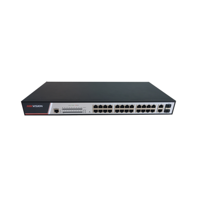 Switch PoE+ / Administrable / 24 Puertos 10/100 Mbps PoE+ / 2 Puertos 10/100/1000 Mbps Uplink + 2 Puertos SFP de Uplink / 380 W