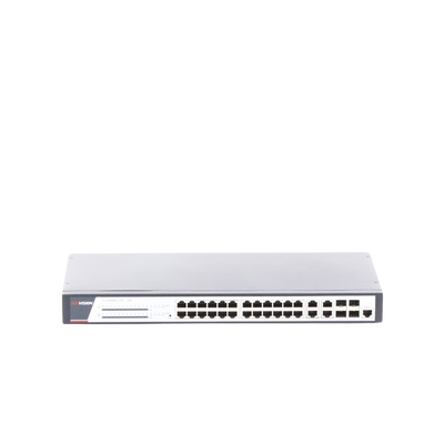 Switch Gigabit PoE+ / Administrable / 24 Puertos 1000 Mbps PoE+ / 4 Puertos 1000 Mbps + 4 Puertos SFP de Uplink / 370 Watts / Soporta IGMP