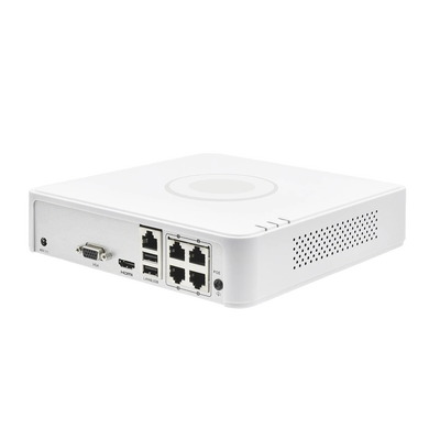 NVR 4 Megapixel (Compatible con Cámaras ACUSENSE) / 4 canales IP / 4 Puertos PoE /1 Bahía de Disco Duro / Salida de Vídeo Full HD