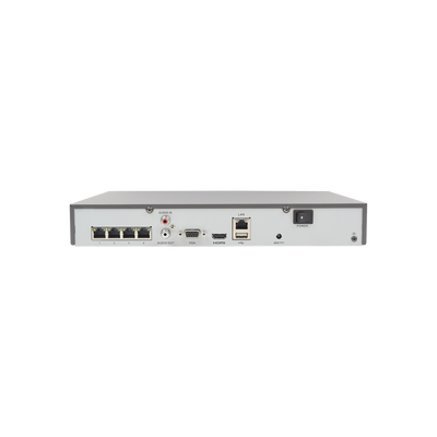 NVR 8 Megapixel (4K) / 4 canales IP / Soporta Cámaras con AcuSense / 1 Bahía de Disco Duro / 4 Puertos PoE+ / Salida de vídeo 4K / Videoanaliticos