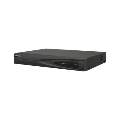 NVR 8 Megapixel (4K) (Compatible con Cámaras ACUSENSE) / 4 canales IP / 4 Puertos PoE+ / 1 Bahía de Disco Duro / Salida de Vídeo en 4K / 300 Metros PoE Modo Extendido